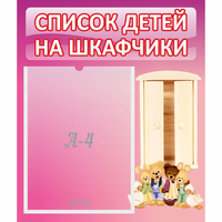 Стенд "Список детей на шкафчики" - «globural.ru» - Карпинск