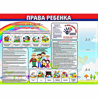 Стенд "Права ребенка"  с 2 карманами - «globural.ru» - Карпинск