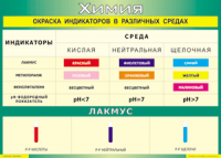 Таблица Окраска индикаторов в различных средах 1000*1400 винил - «globural.ru» - Карпинск