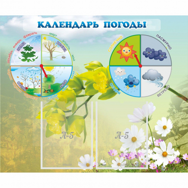 Стенд "Календарь погоды" с 2 карманами - «globural.ru» - Карпинск